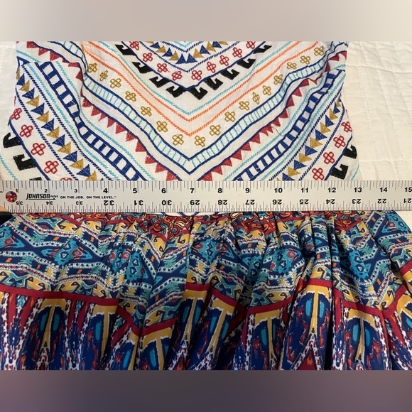 Moon Orchid Boho embroidered Maxi Dress Corset Top full skirt Flowy Bohemian  XS - Picture 11 of 12